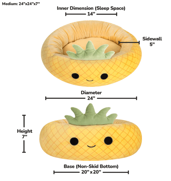 Squishmallow 24-inch Pineapple Bed