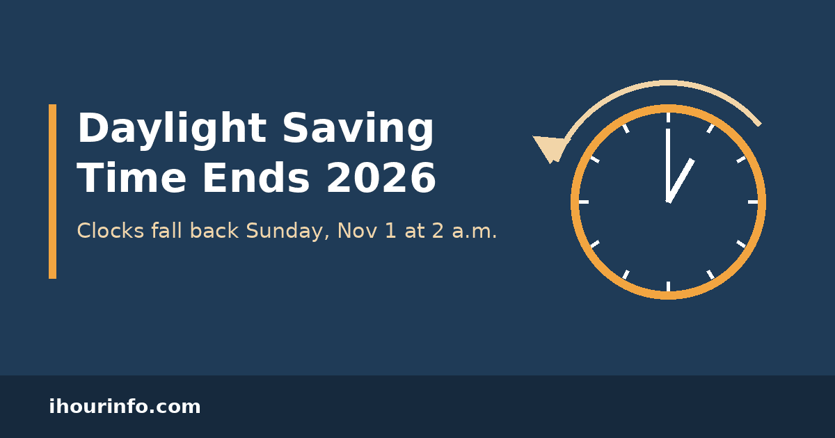 Daylight Saving Time Ends 2026: When Clocks Fall Back